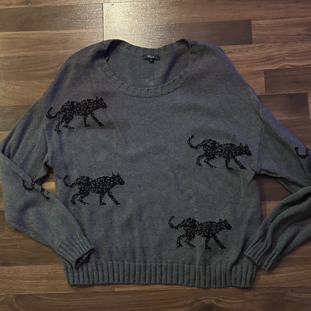 Rails Perci Jungle Cat sweater ash grey size M